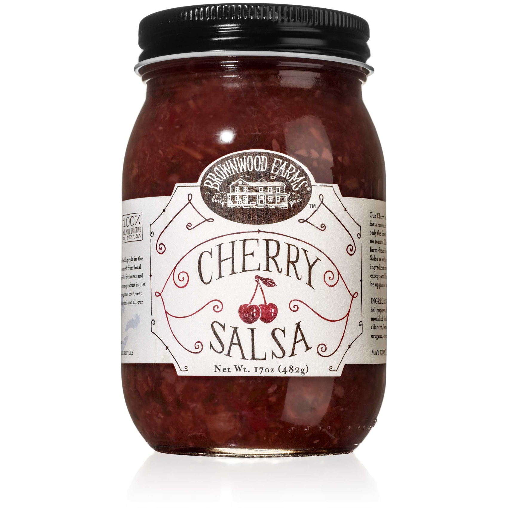 Brownwood Farms Cherry Salsa Farm Fresh Sweet and Tart Fruit Salsa 17oz Jar