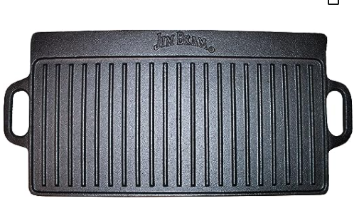 Jim Beam Double Sided Cast Iron Griddle Set
