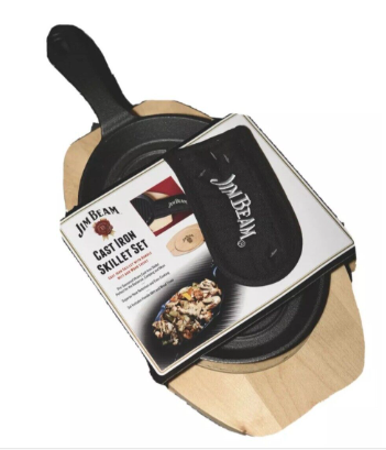 Jim Beam Fajita Skillet Oval with Trivet and Handle Holder